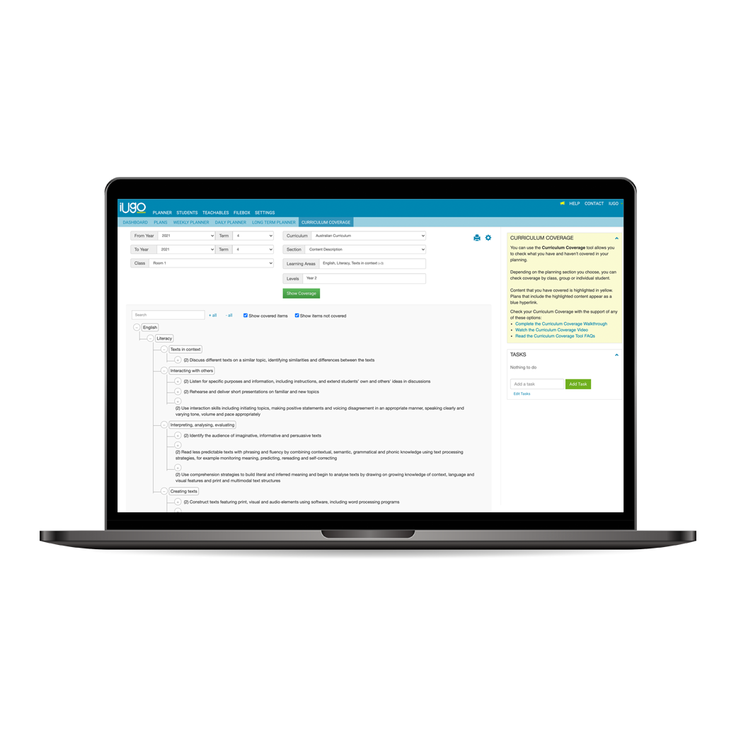 iUgo Curriculum Coverage
